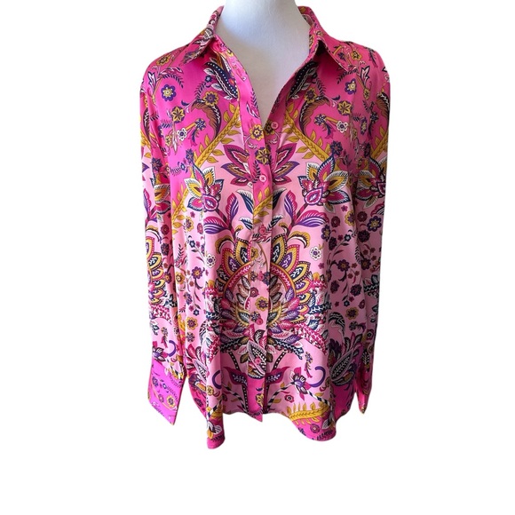 Rachel Zoe artsy button down blouse - Picture 2 of 5